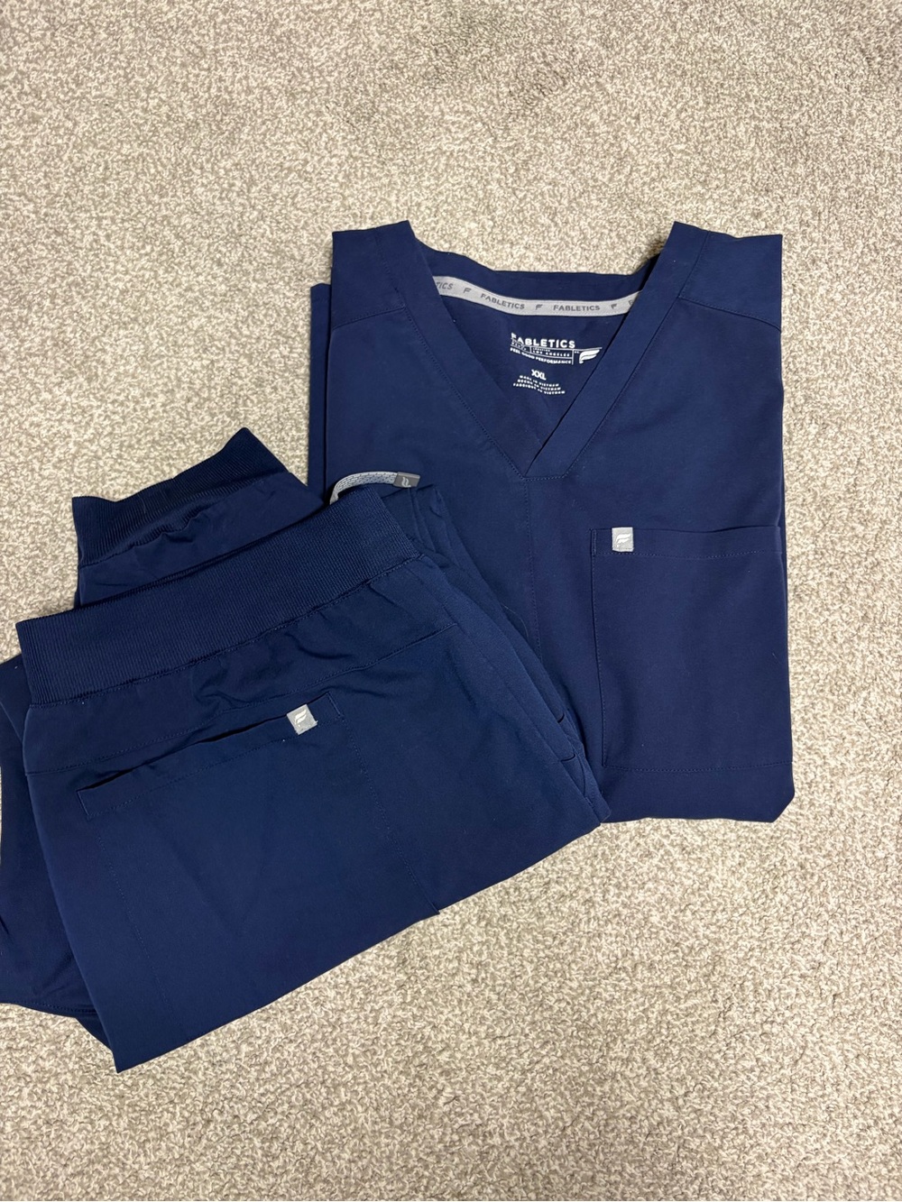 Men’s Fabletics Navy Scrub Set XXL | Jogger Medical Uniform